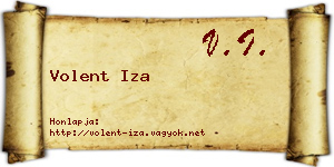 Volent Iza névjegykártya